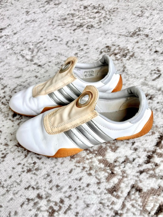 adidas Shoes - Vintage Y2K Adidas Archive MEI 2000s Taekwondo White and Silver Stripes Sneakers